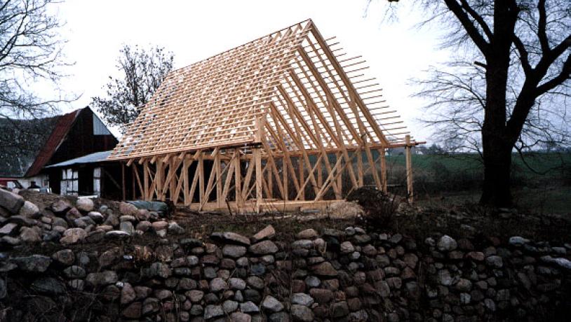 Søbygaards festsal under opførelse